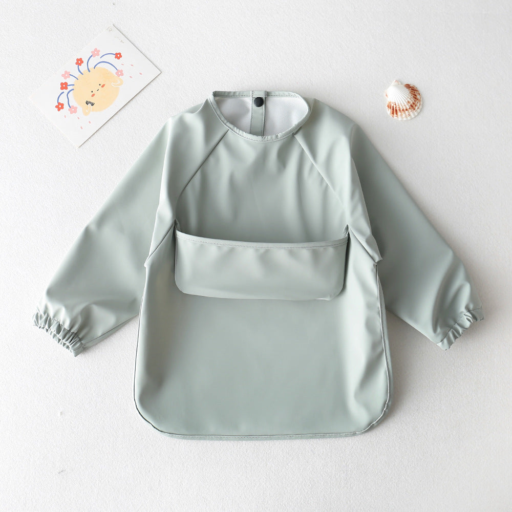 Long Sleeve PU Waterproof Bib 長袖 PU 防水 お食事エプロン【mh0012236】 green / S mamahalo accessories よだれかけ