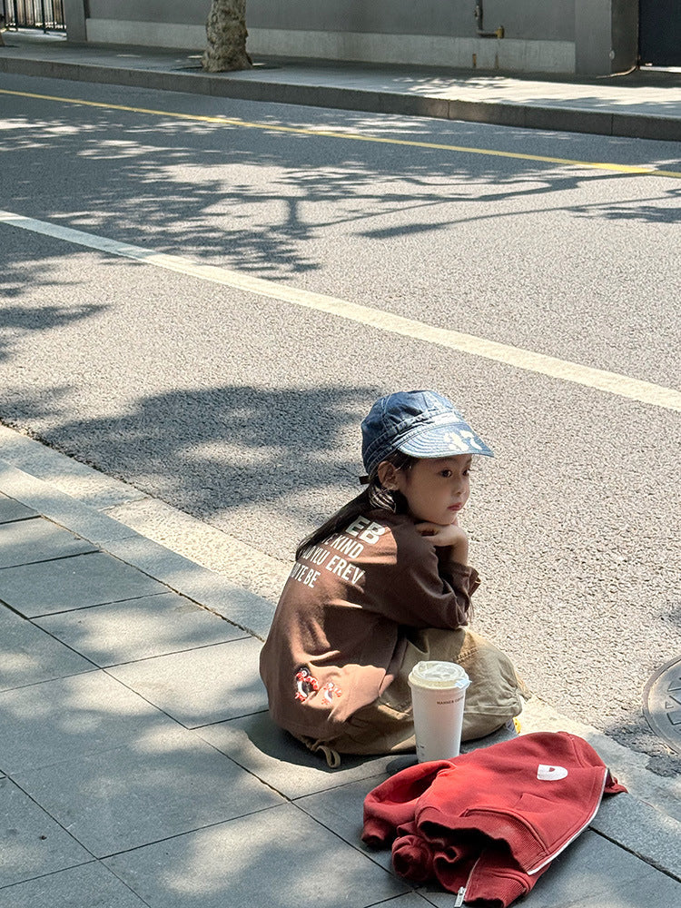 -ペンギン柄プリントTシャツ ロゴ入り長袖トップス【mh0011055】 - mamahalo shop - 長袖Tシャツ -  べビー服 - 子供服 - 男の子 - 女の子