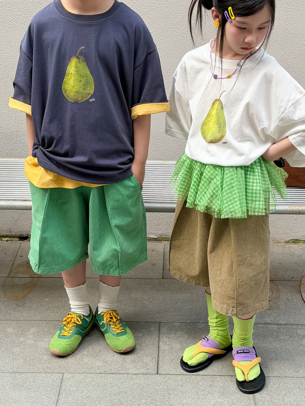 Pear Graphic Cotton Tee 洋梨 プリント半袖Tシャツ【mh0013525】