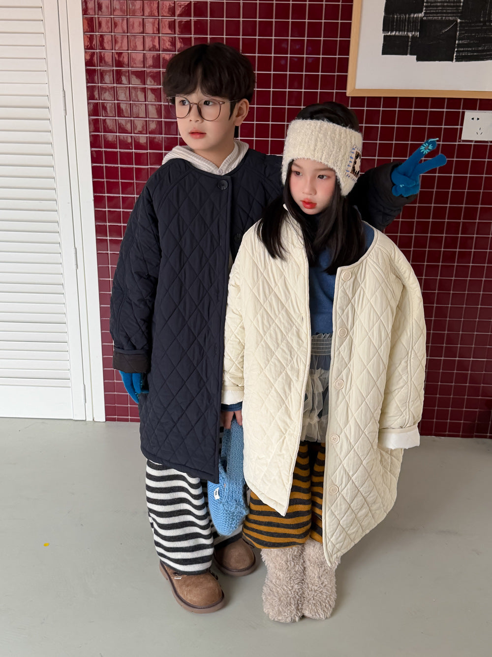 ミドル丈キルトコート キルティング ノーカラー アウター【mh0011878】