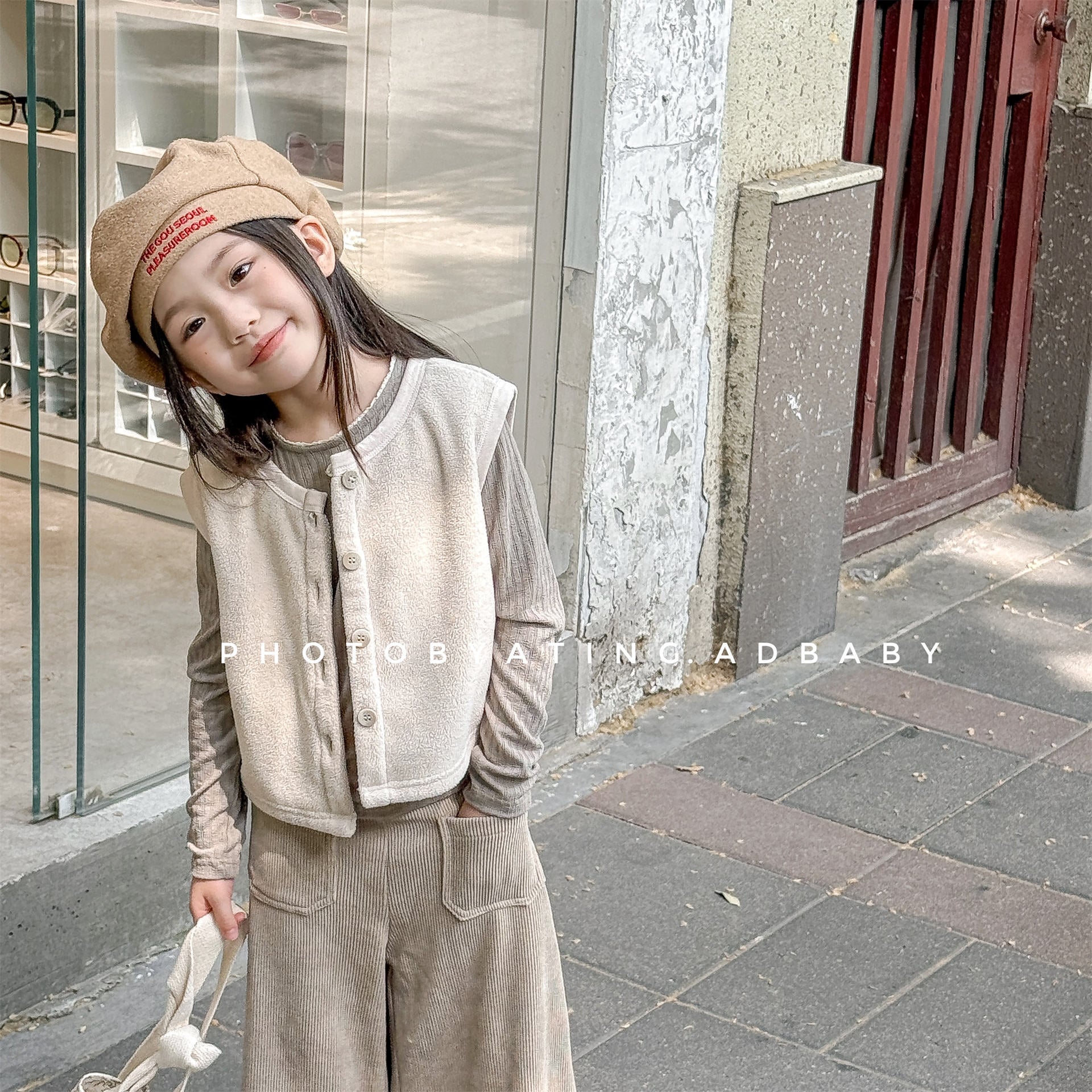 -フロントボタン付きフリースベスト【mh0010809】 - mamahalo shop - ベスト -  べビー服 - 子供服 - 男の子 - 女の子