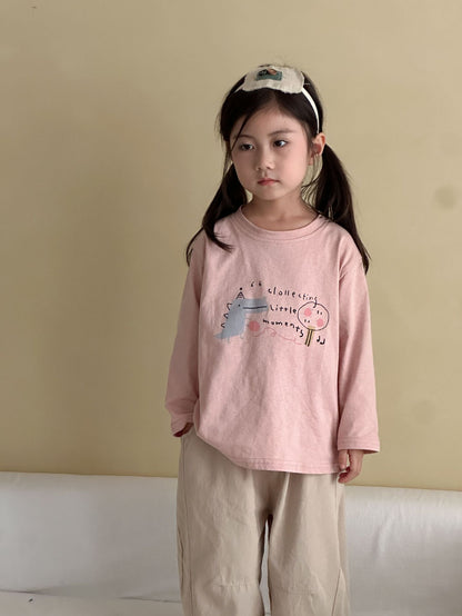 -手描き風イラスト長袖Tシャツ【mh0011229】 - mamahalo shop - 長袖Tシャツ -  べビー服 - 子供服 - 男の子 - 女の子