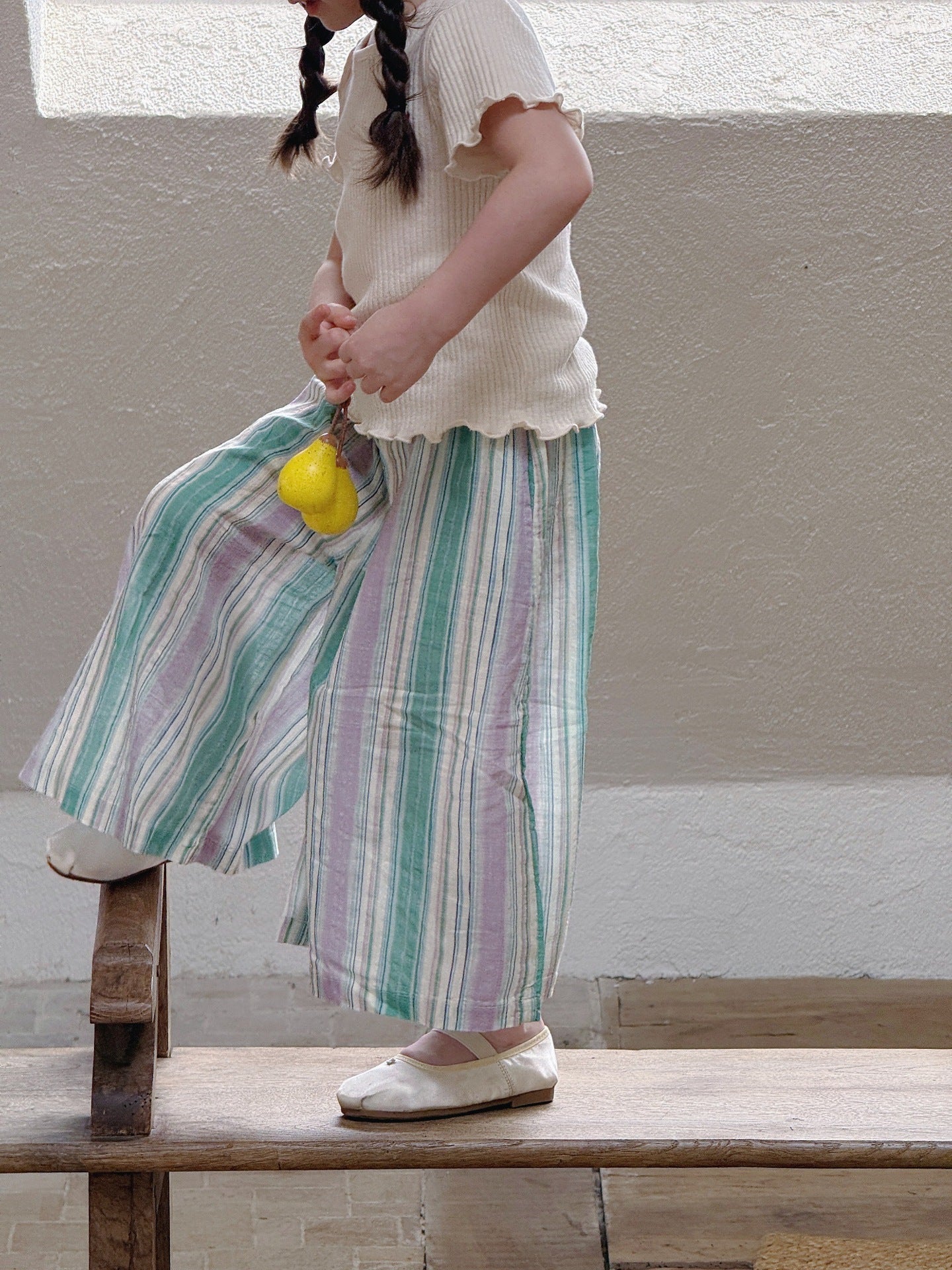Striped Casual Loose Wide-leg Pants ストライプ ロングパンツ【mh0013414】