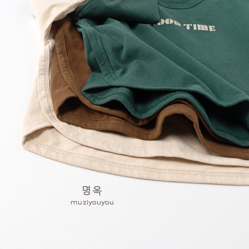 -GOOD TIMEロゴプリント長袖Tシャツ【mh0010864】 - mamahalo shop - 長袖Tシャツ -  べビー服 - 子供服 - 男の子 - 女の子