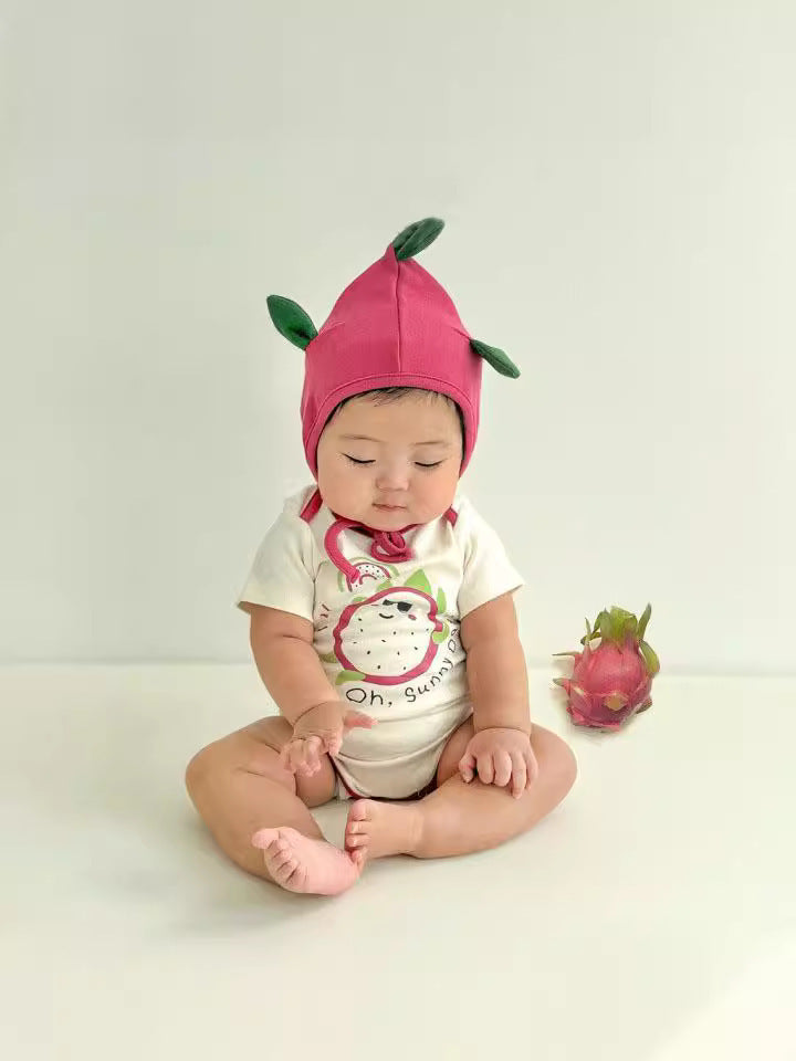 Dragon Fruit Short Sleeve Romper With Hat ドラゴンフルーツ 半袖ロンパース【mh0013390】
