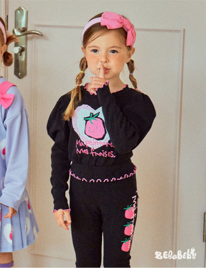 -いちごプリント長袖トップス/フリルレギンス/フリルワンピース/ノースリーブプリーツワンピース【mh0010988】 - mamahalo shop - ノースリーブワンピース -  べビー服 - 子供服 - 男の子 - 女の子