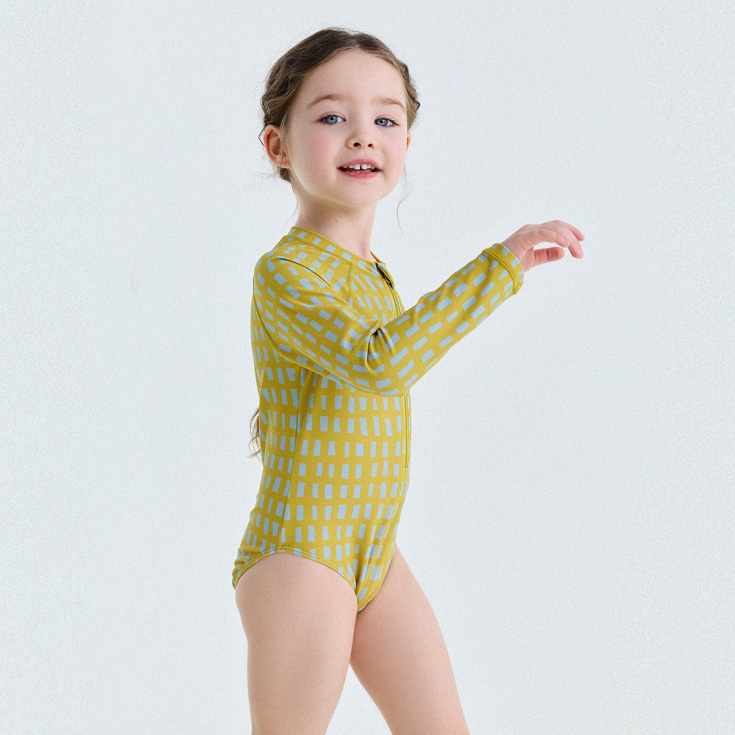 UPF50+ Sunscreen Long-Sleeved One-Piece Swimsuit ラッシュガード 長袖水着【mh0013191】