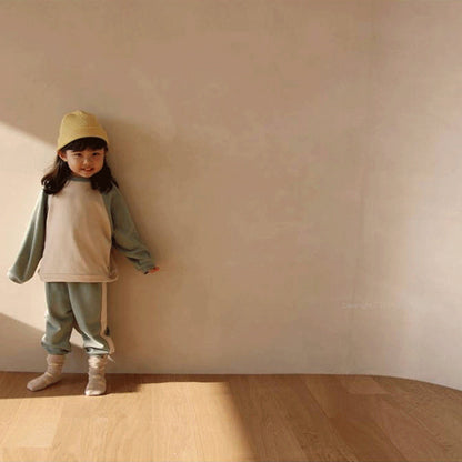 Color Block Sweatshirt & Pants Set バイカラー スウェット セットアップ【mh0012683】