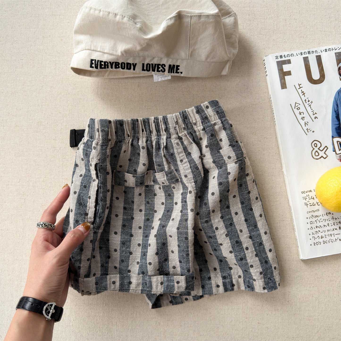 Belted Striped Shorts ストライプ ハーフパンツ【mh0013226】