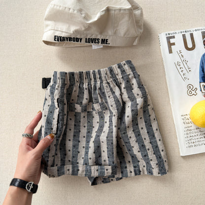 Belted Striped Shorts ストライプ ハーフパンツ【mh0013226】