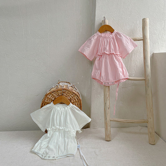 Ruffle Sleeve Summer Romper フリルスリーブ 半袖 ロンパース【mh0012686】