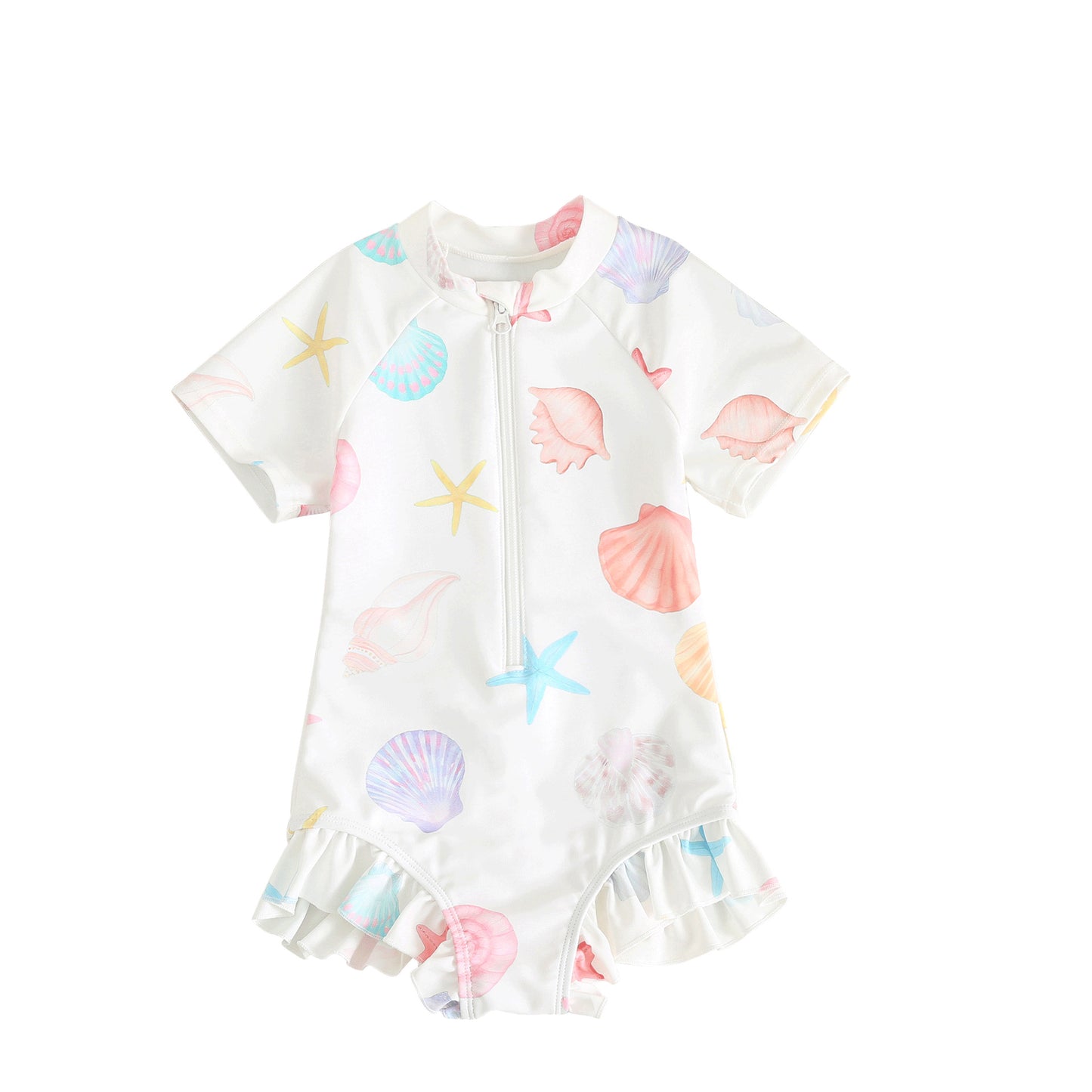 UPF50 Plus Shell Printed Short Sleeve One-piece シェルプリント 半袖 水着【mh0012605】