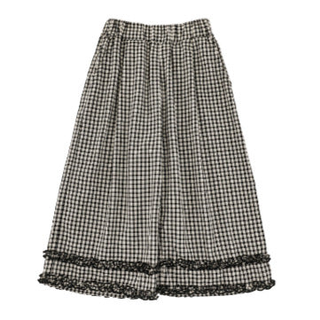 Embroidered Blouse Gingham Pants 裾刺繍 ブラウス ギンガム パンツ セットアップ【mh0012727】