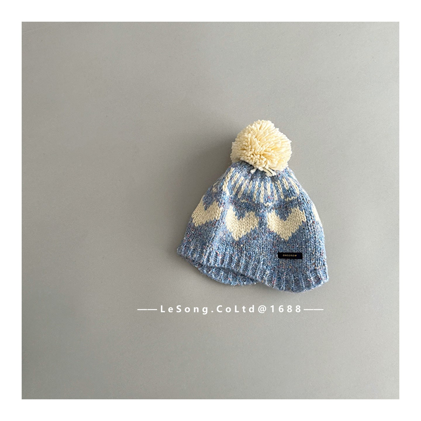 キッズ帽子 ニット ハート ぽんぽん ビーニー ニットキャップ【mh0011838】