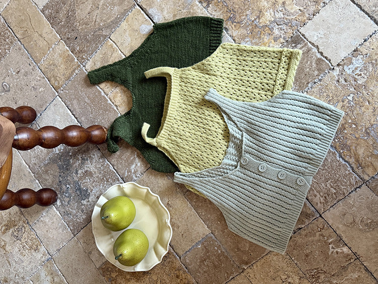 -フロントボタンクロップドニットベスト【mh0011026】 - mamahalo shop - ベスト -  べビー服 - 子供服 - 男の子 - 女の子