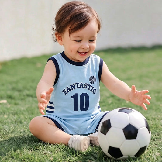 Sleeveless Athletic Bear Romper ナンバリング ノースリーブロンパース【mh0013505】