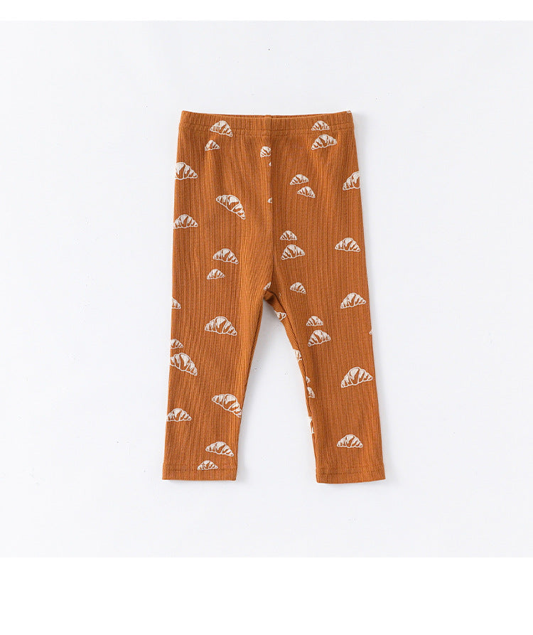 -クロワッサン/バードプリント長袖ボディスーツ/ロングパンツ【mh0010737】 - mamahalo shop - ロンパースセットアップ -  べビー服 - 子供服 - 男の子 - 女の子