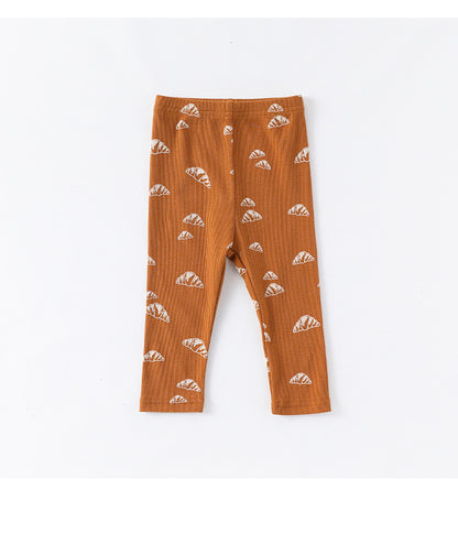 -クロワッサン/バードプリント長袖ボディスーツ/ロングパンツ【mh0010737】 - mamahalo shop - ロンパースセットアップ -  べビー服 - 子供服 - 男の子 - 女の子