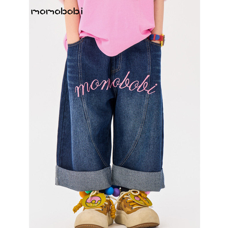 Letter Embroidered Denim Pants 刺繍 デニムパンツ【mh0013003】