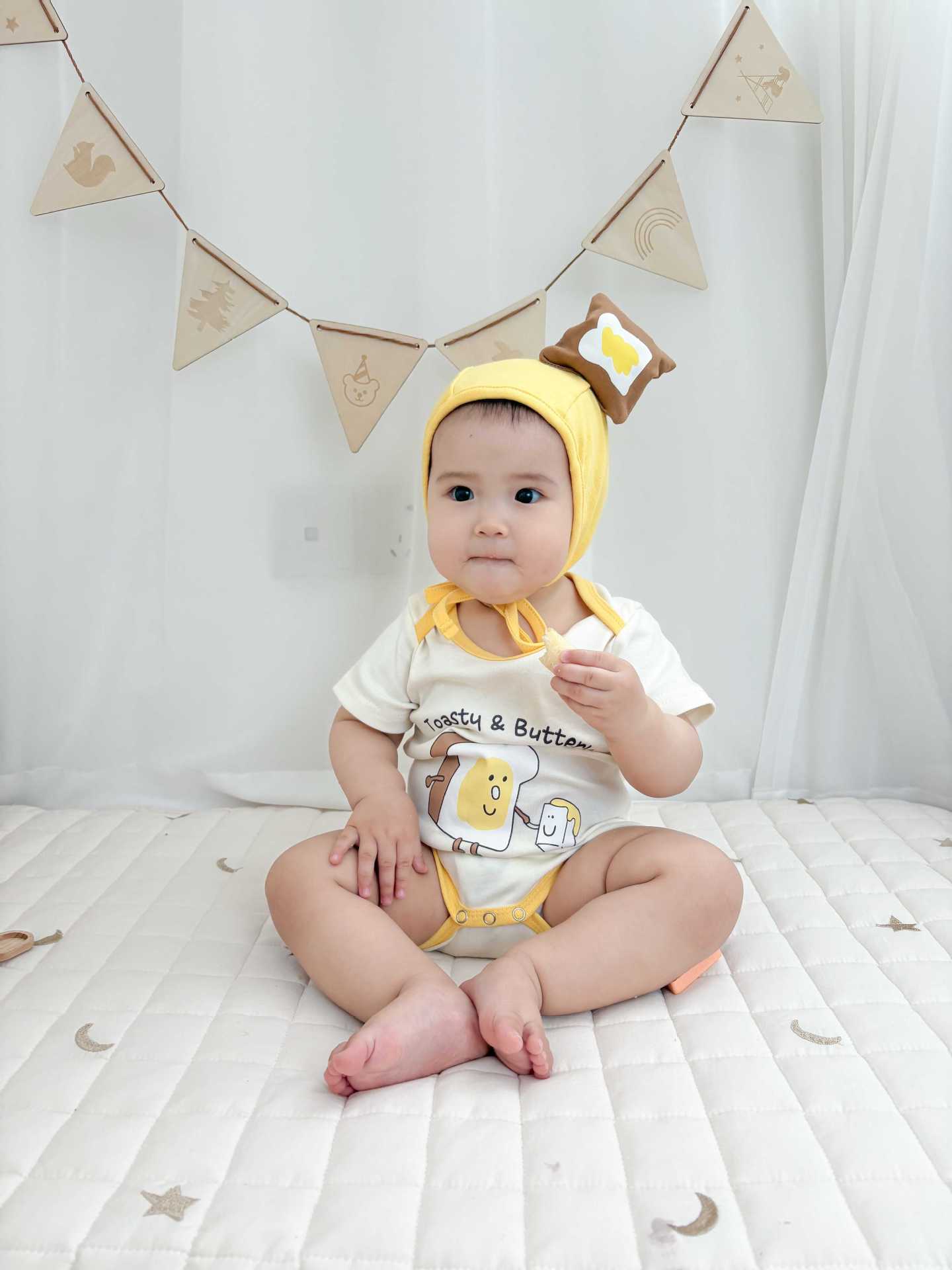 Toasty Bread Removable Hood Jumpsuit トースト 半袖ロンパース コスチューム【mh0013363】