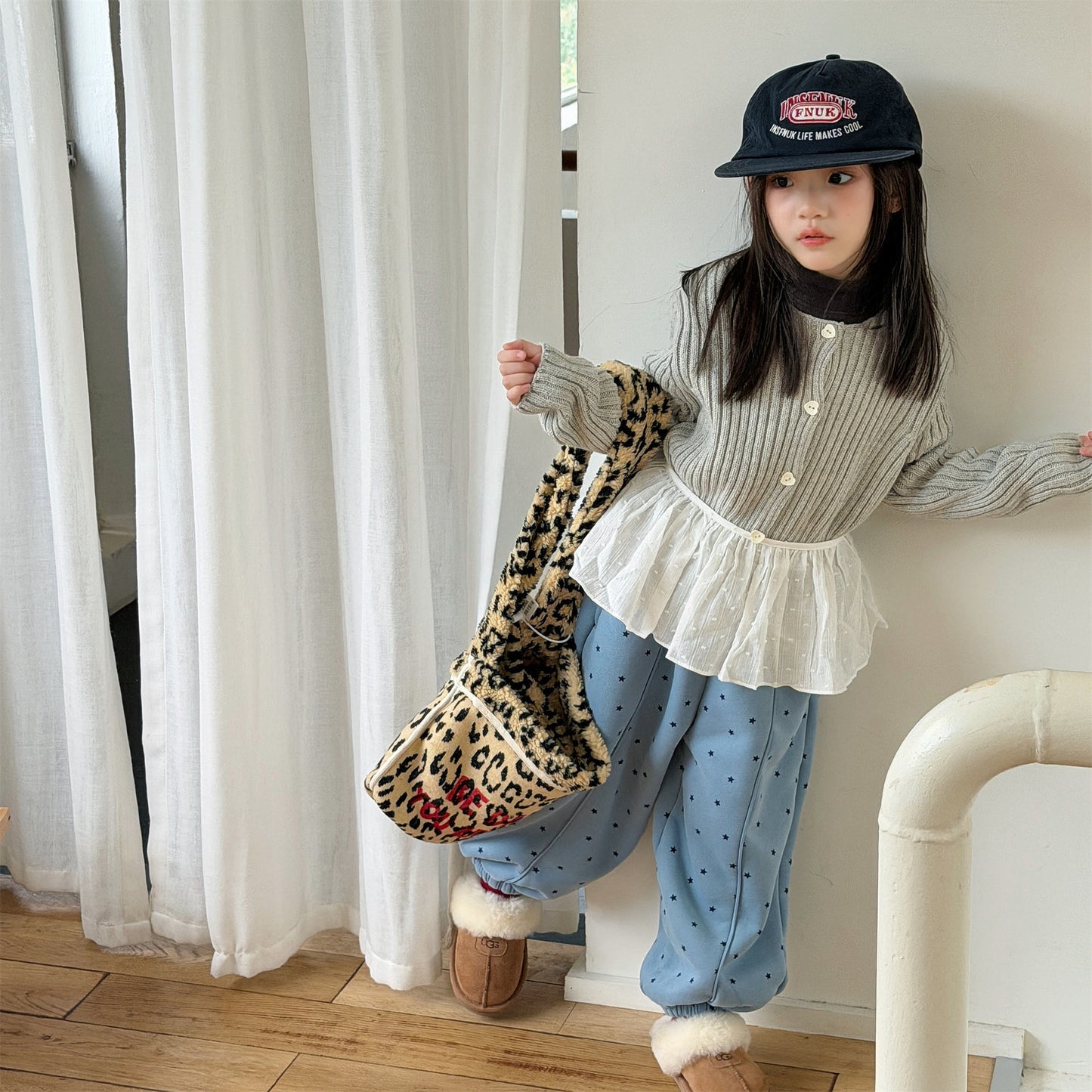 裏ボアスウェットパンツ 星スタープリント 暖パン ジャージ【mh0011907】