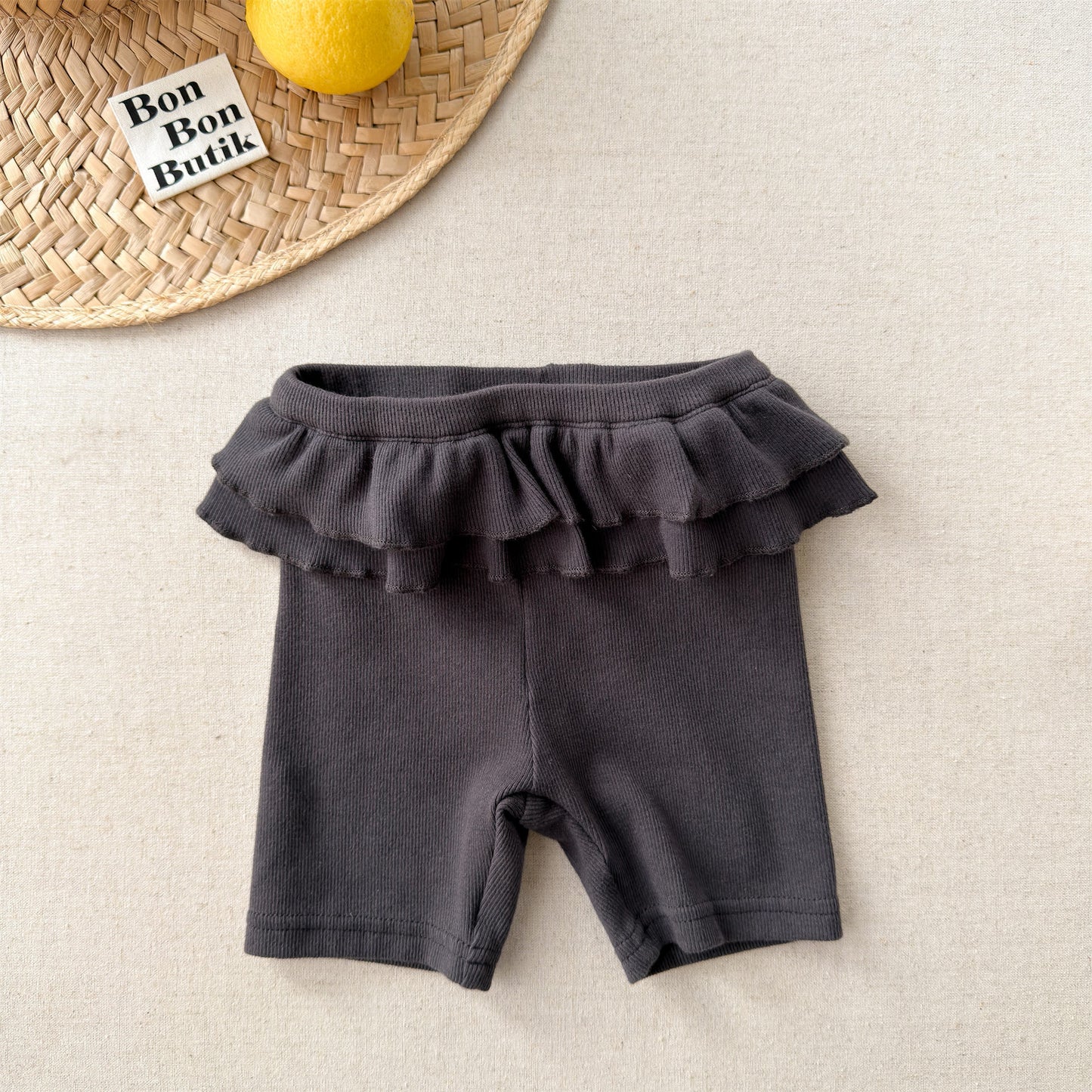 Ruffle Waist Short Leggings ラッフル ショートレギンス【mh0013231】