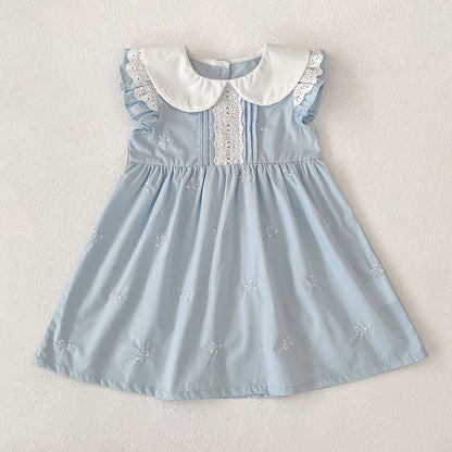 Bow Embroidery Ruffle Romper Dress ラッフル ロンパース ワンピース【mh0013161】