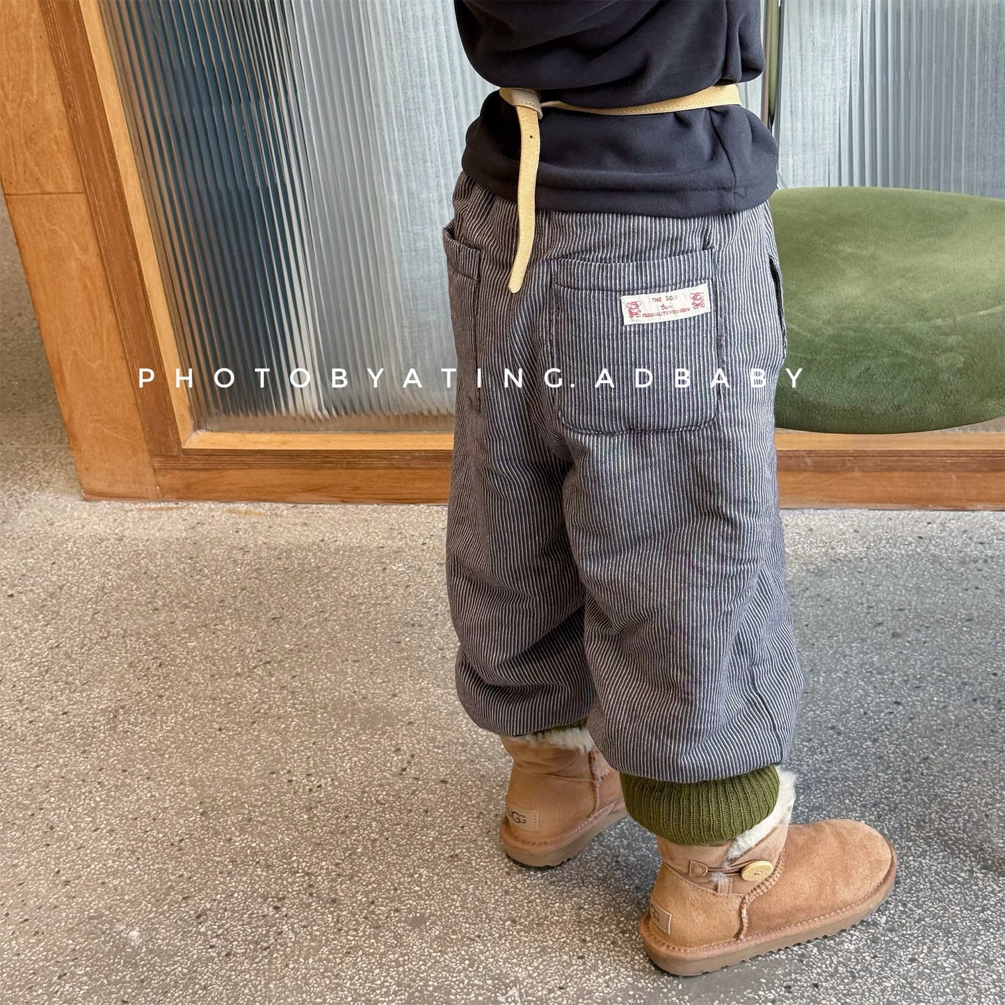 ストライプパンツ 裏ボア ジョガー スウェット カジュアル ボトムス【mh0011605】