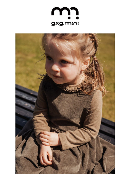 -長袖Tシャツ フリル襟 丸首 無地 カットソー ブラウス風【mh0011311】 - mamahalo shop - 長袖Tシャツ -  べビー服 - 子供服 - 男の子 - 女の子