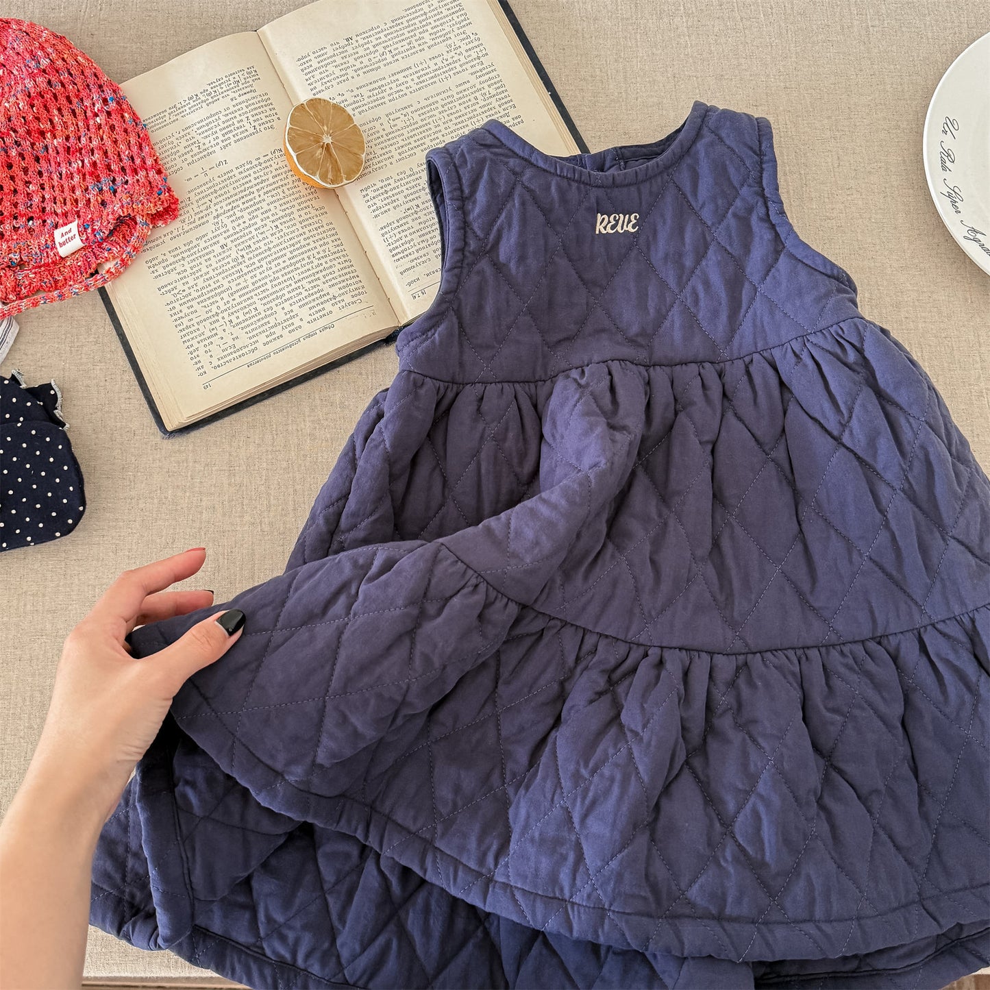 キルティングノースリーブワンピース【mh0010907】