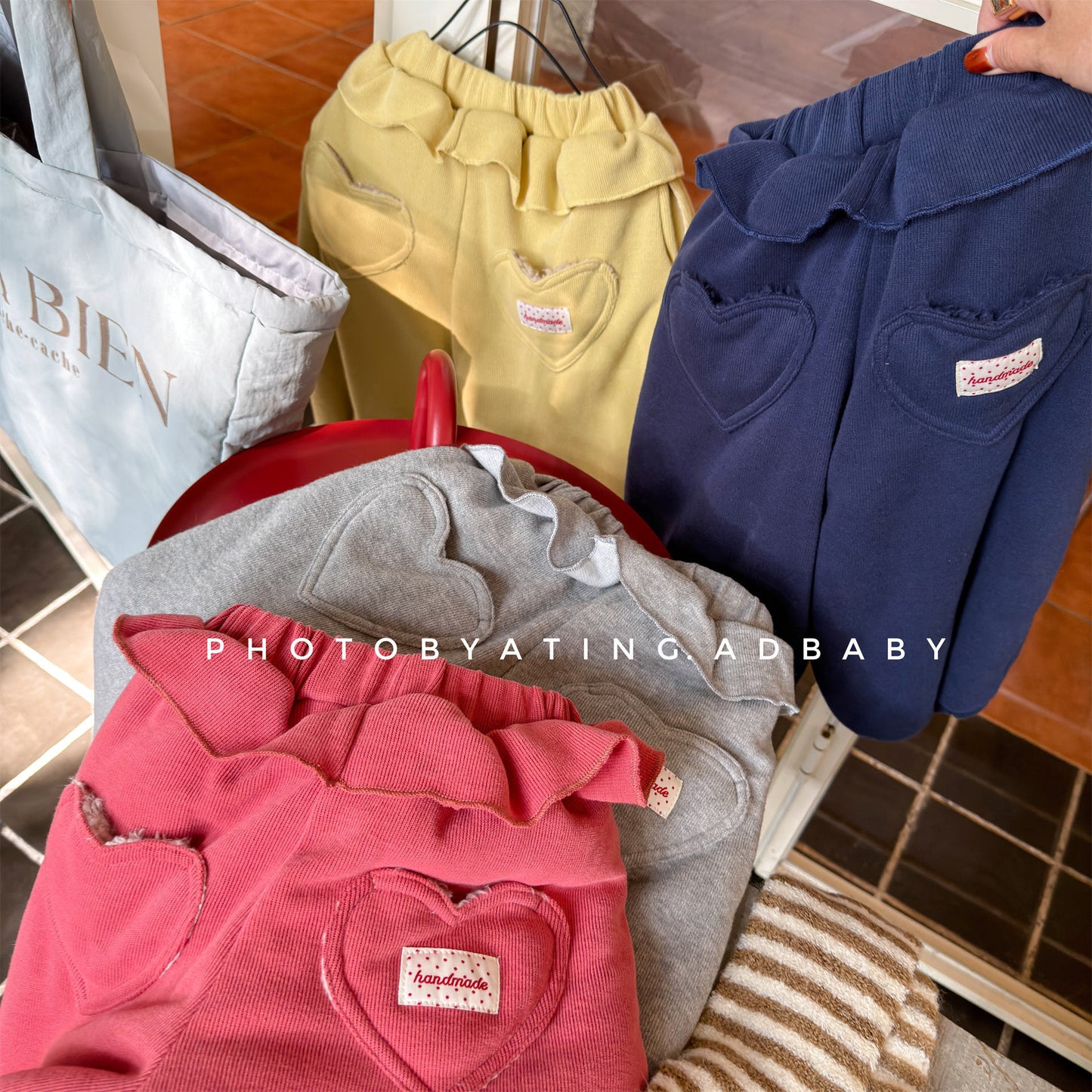 ハートポケットスウェットパンツ ジョガーパンツ 裏起毛【mh0011925】