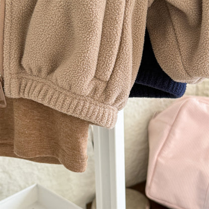 -バイカラージップアップフリースジャケットブルゾン裏起毛防寒アウター【mh0010912】 - mamahalo shop - ショートコート・ジャケット・ジャンパー -  べビー服 - 子供服 - 男の子 - 女の子