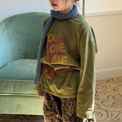 -ハートロゴプリント長袖スウェットTシャツ【mh0010946】 - mamahalo shop - 長袖Tシャツ -  べビー服 - 子供服 - 男の子 - 女の子