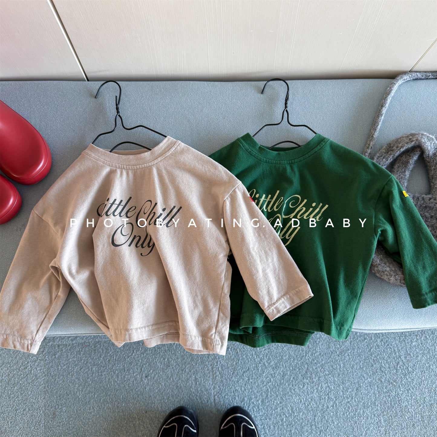 キッズ 英字プリント ルーズ 長袖Tシャツ【mh0014050】