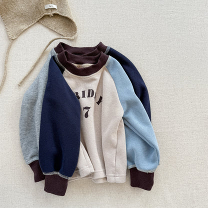 -ロゴプリント長袖スウェット ラグランTシャツ【mh0010812】 - mamahalo shop - 長袖Tシャツ -  べビー服 - 子供服 - 男の子 - 女の子