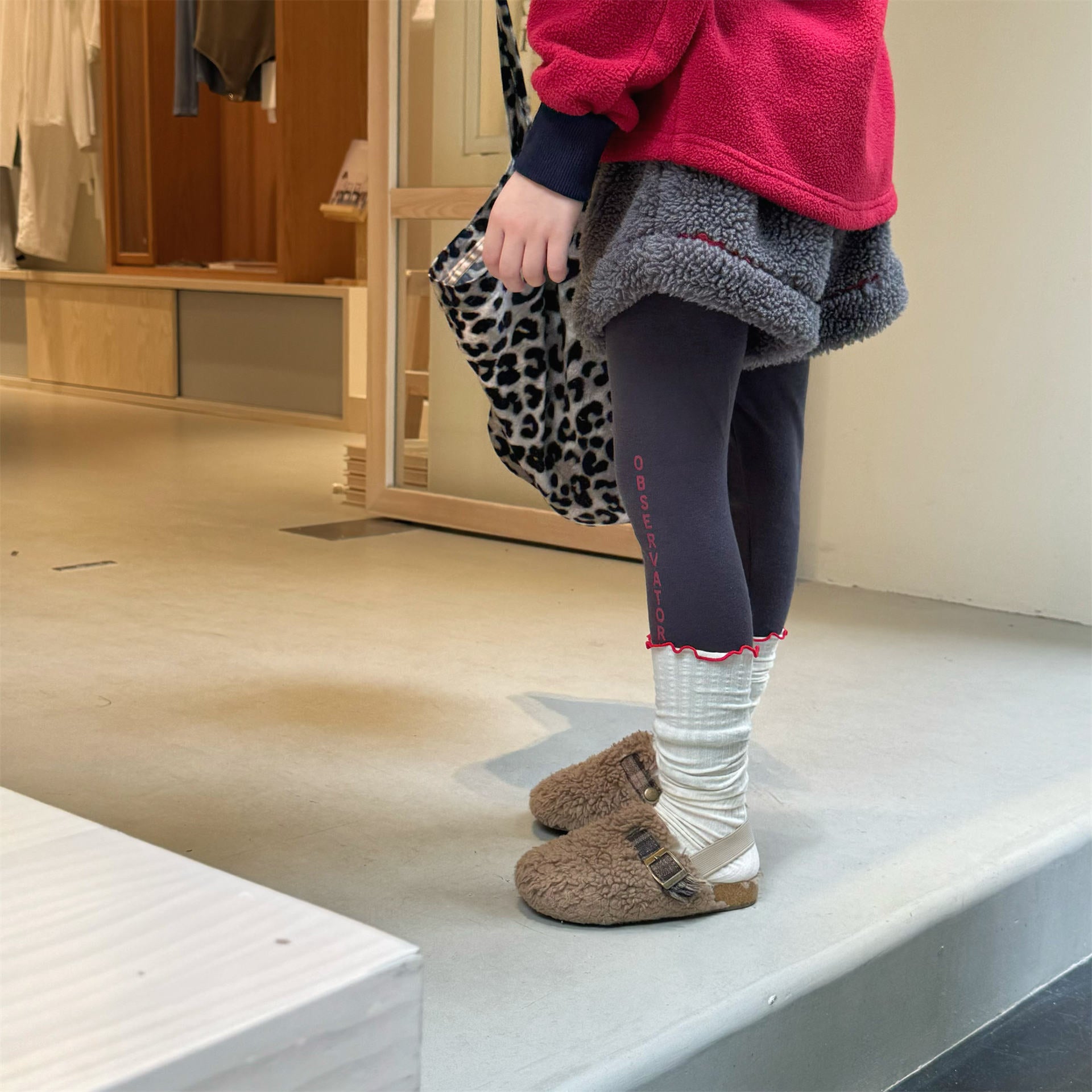 -ボアショートパンツカラーステッチもこもこあったかボトムス【mh0010910】 - mamahalo shop - ハーフパンツ・ショートパンツ -  べビー服 - 子供服 - 男の子 - 女の子