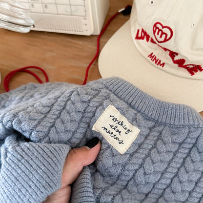 ケーブル編みクルーネックセーター【mh0010906】