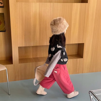 ハートポケットスウェットパンツ ジョガーパンツ 裏起毛【mh0011925】