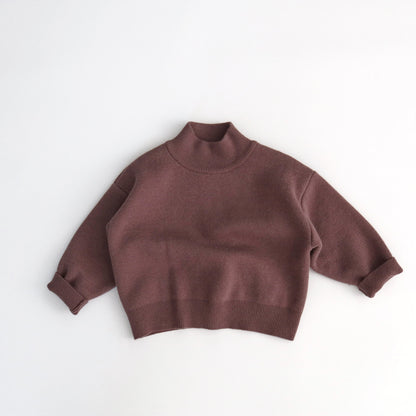 ハイネックセーター ニット 裏ファーフリース シンプル ボトルネック【mh0011778】