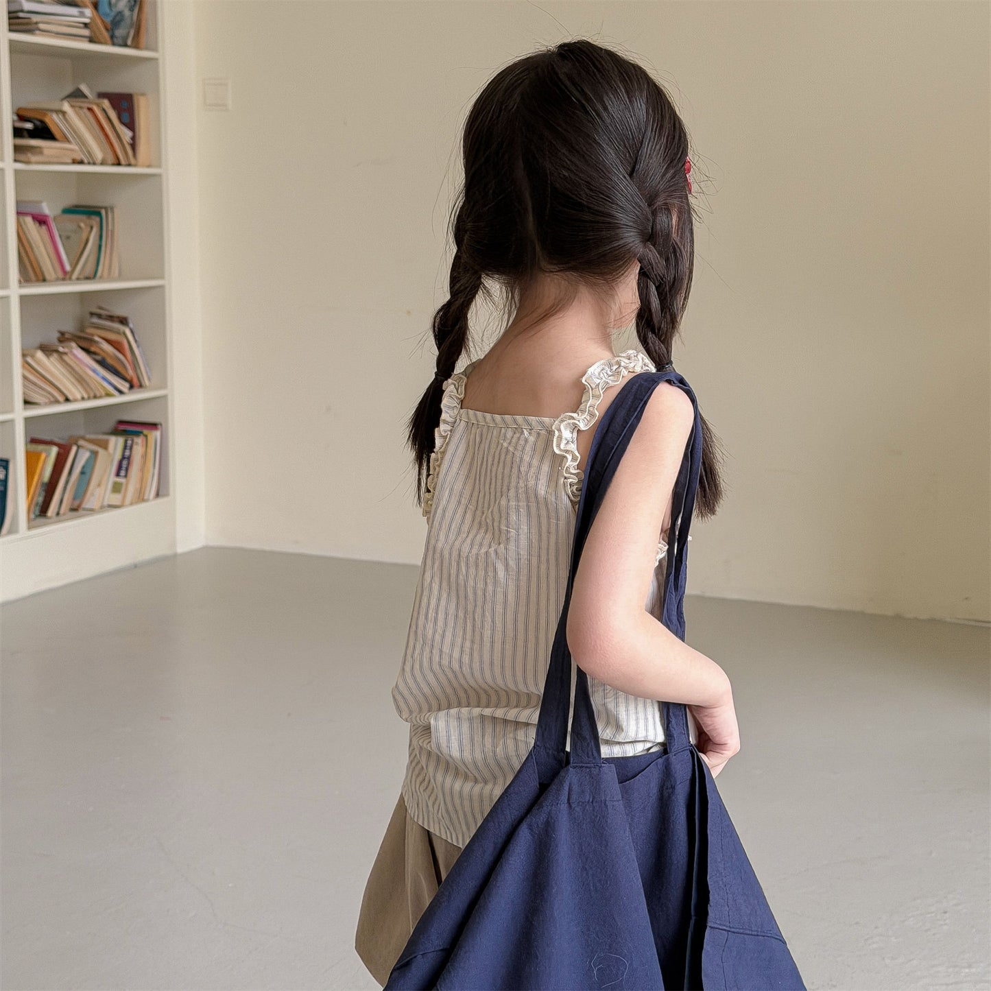 Sleeveless Lace Ruffle Camisole ストライプ キャミソール【mh0013453】