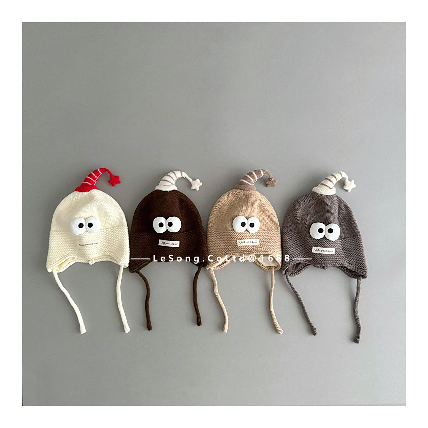 ベビー帽子 アイボール 目玉ワッペン ニットキャップ【mh0011826】