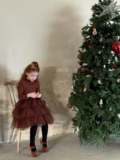 長袖ワンピース チュチュパフュースカート バレリーナドレス【mh0011895】