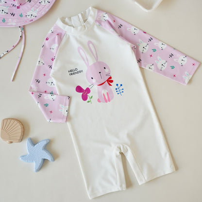 UPF50 Plus Cartoon Long Sleeve One-piece Animal Print Long Sleeve Swimsuit [mh0012594]