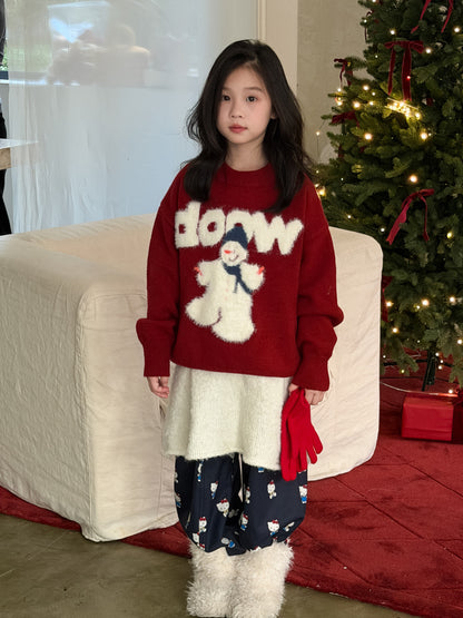 ニットセーター スノーマン 雪だるまモチーフ クリスマス【mh0011867】