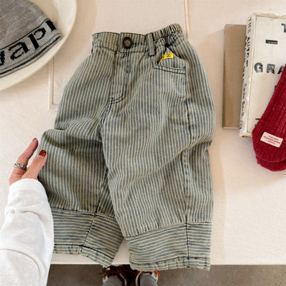 裏ボアデニムパンツ ストライプ 暖パン ジーンズ【mh0011914】