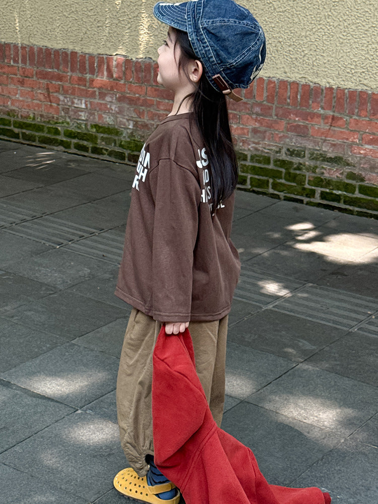 -ペンギン柄プリントTシャツ ロゴ入り長袖トップス【mh0011055】 - mamahalo shop - 長袖Tシャツ -  べビー服 - 子供服 - 男の子 - 女の子