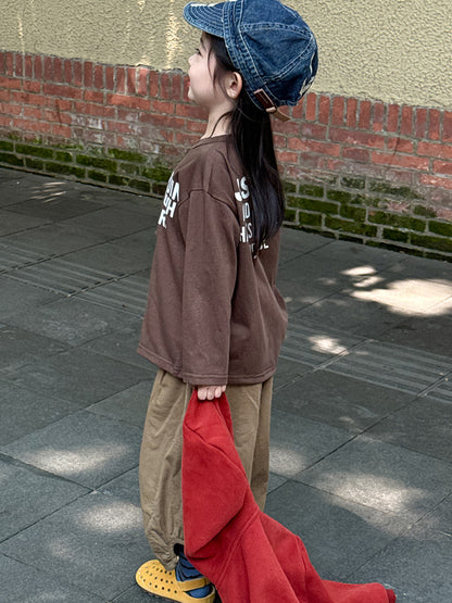 -ペンギン柄プリントTシャツ ロゴ入り長袖トップス【mh0011055】 - mamahalo shop - 長袖Tシャツ -  べビー服 - 子供服 - 男の子 - 女の子