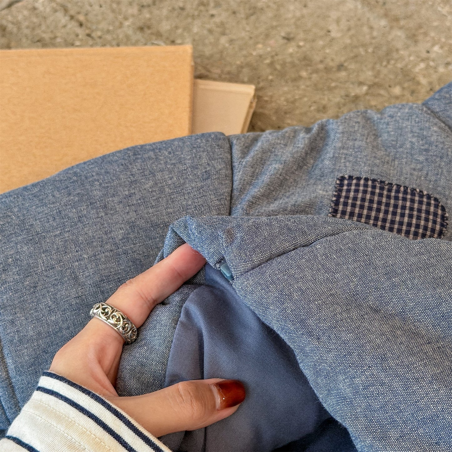 パッチワークブルゾン 中綿ジャケット コート【mh0011918】