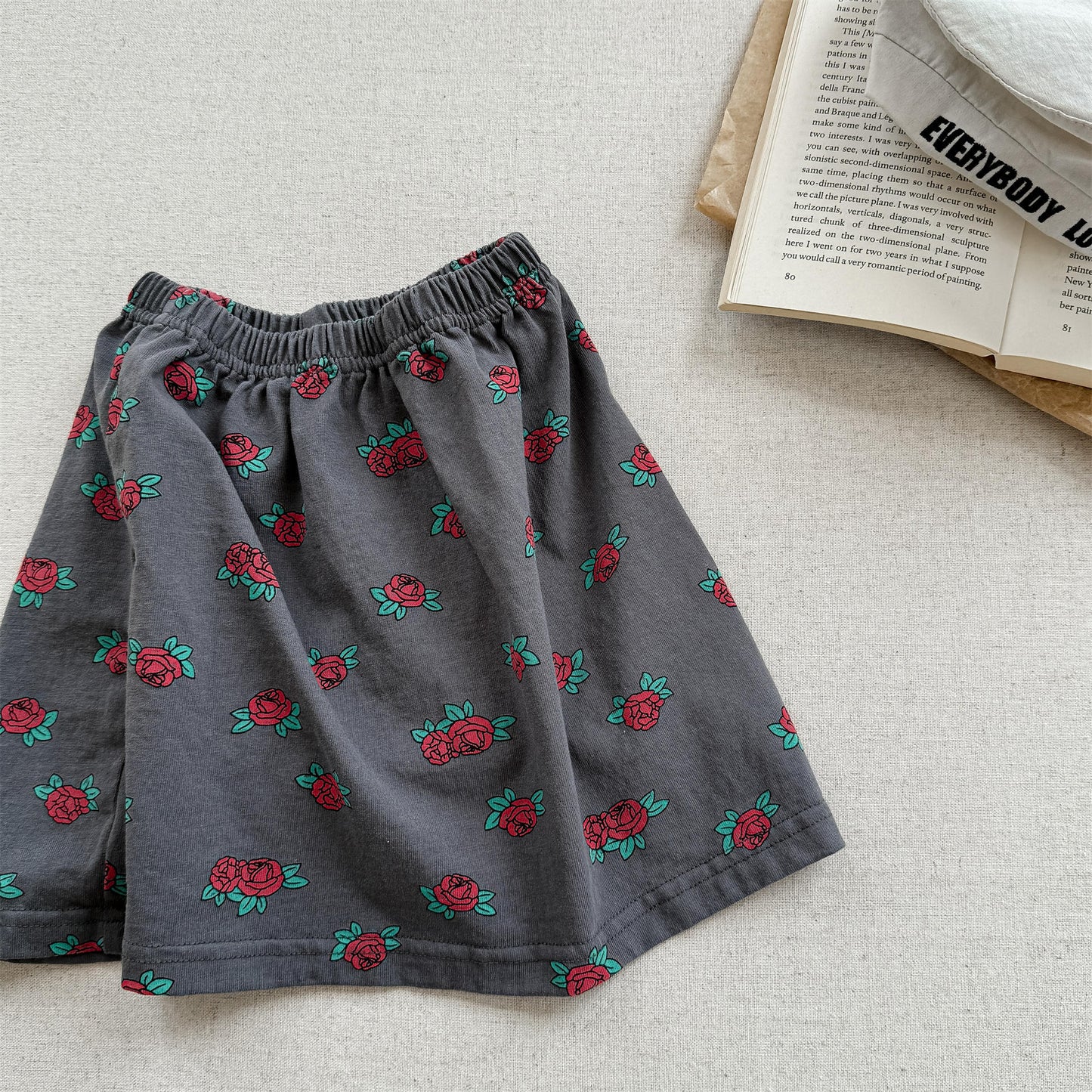 Rose Flower Graphic Cotton Skirt ローズ プリント コットン スカート【mh0012653】