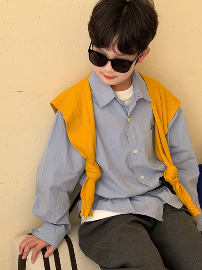 Crinkle Cotton Long Sleeve Shirt [mh0012512]